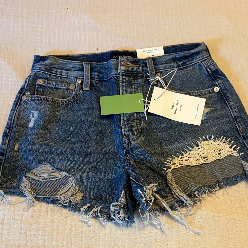 Lucky Brand Blue Distressed Jean Shorts